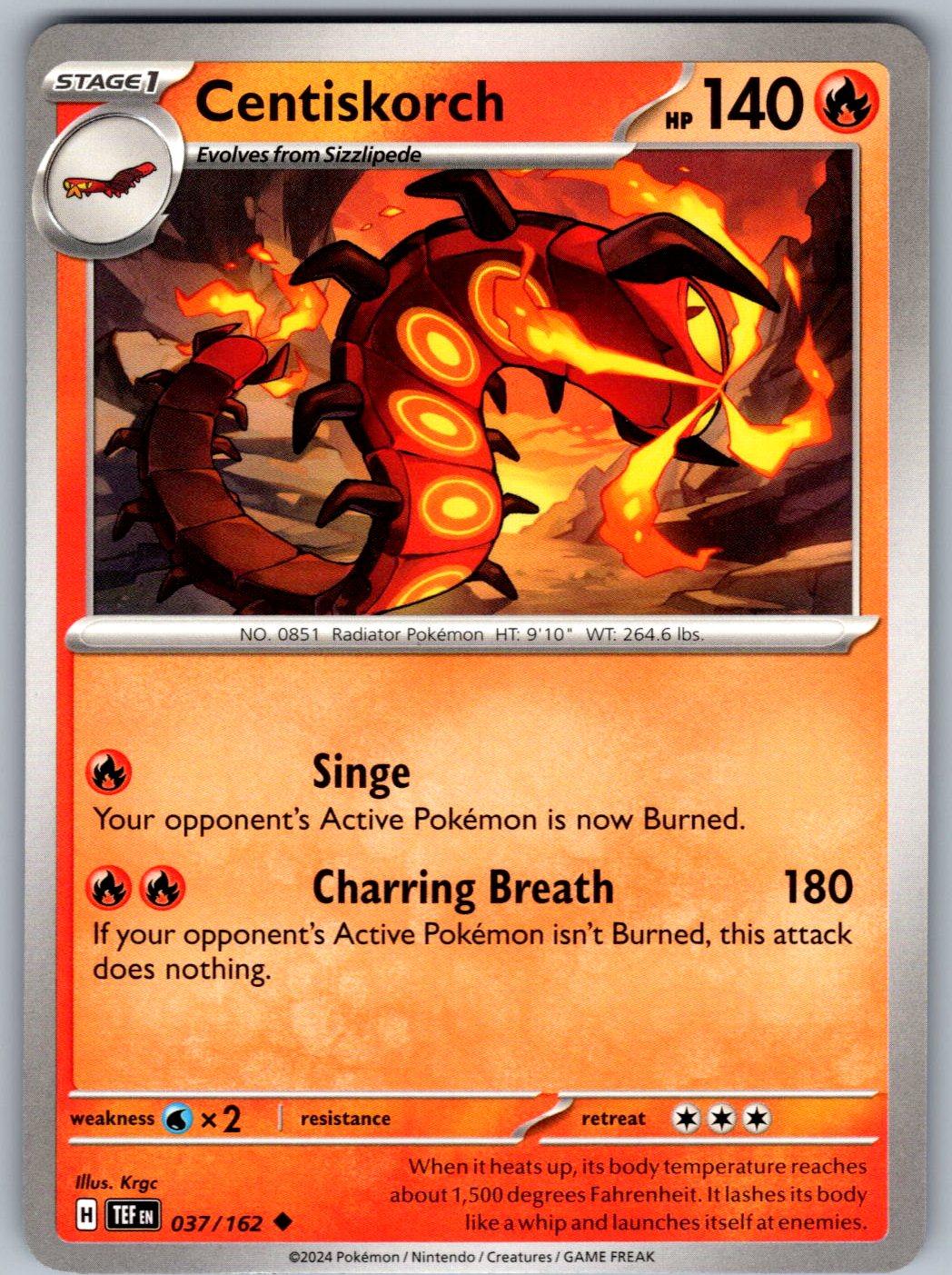 Centiskorch 037/162 Temporal Forces Pokemon