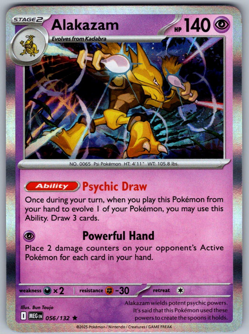 Alakazam 056/132 Mega Evolution Pokemon Holo