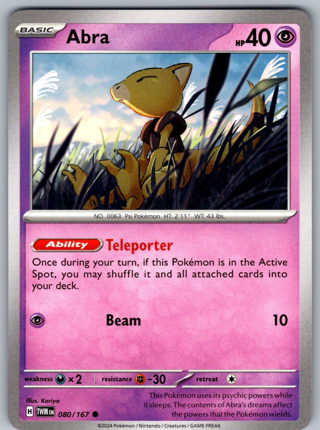 Abra 080/167 Twilight Masquerade Pokemon