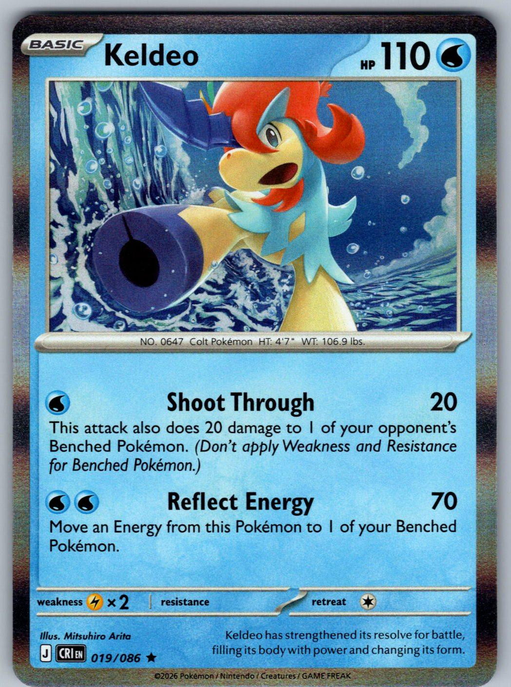 Keldeo 019/086 Chaos Rising Pokemon Holo