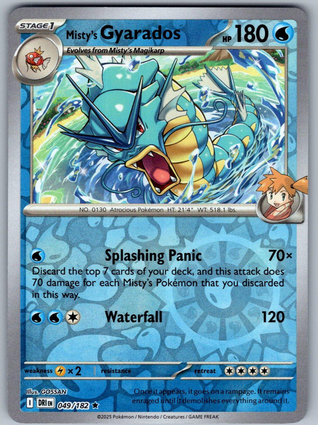 Misty's Gyarados 049/182 Destined Rivals Pokemon Reverse Holo