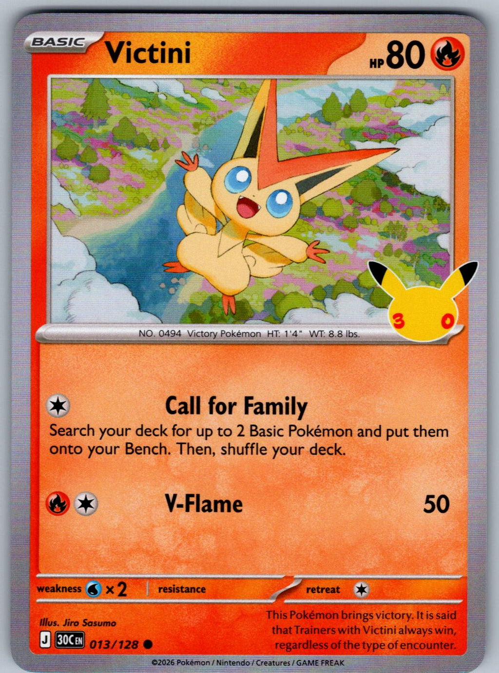 Victini 013/128 ME: 30th Celebration Pokemon Holo
