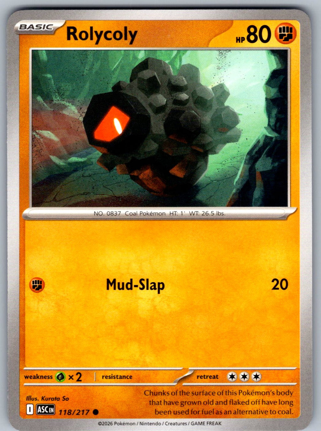 Rolycoly 118/217 Ascended Heroes Pokemon