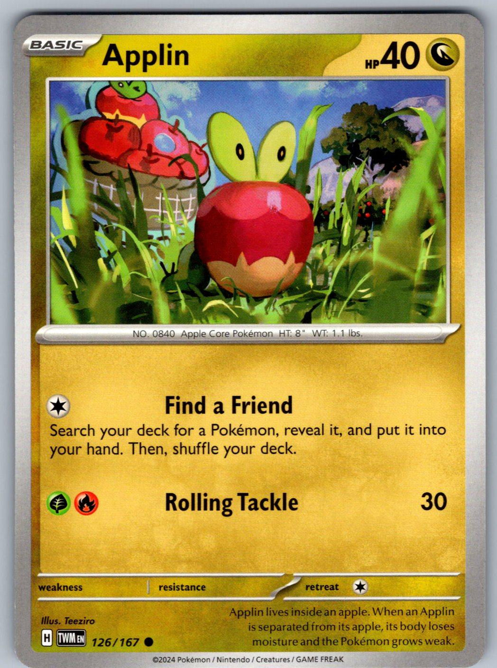 Applin 126/167 Twilight Masquerade Pokemon