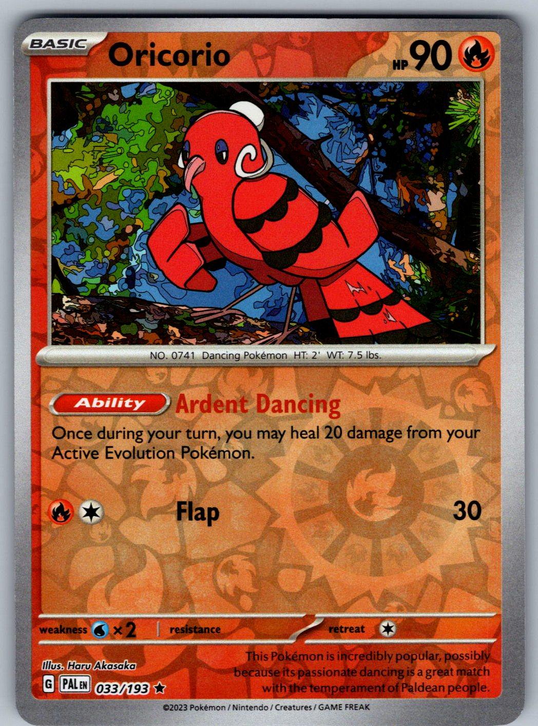 Oricorio 033/193 Paldea Evolved Pokemon Reverse Holo