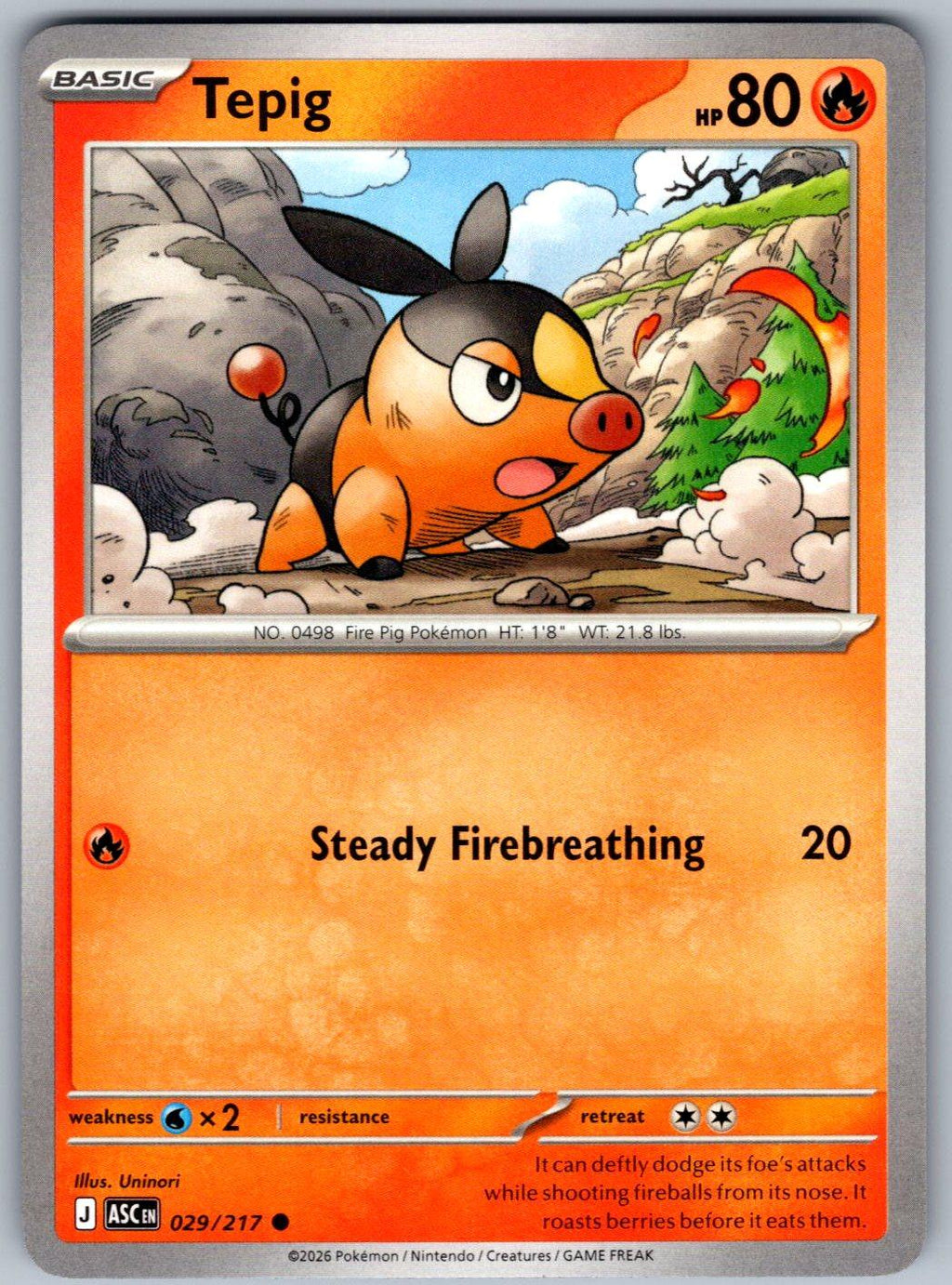 Tepig 029/217 Ascended Heroes Pokemon