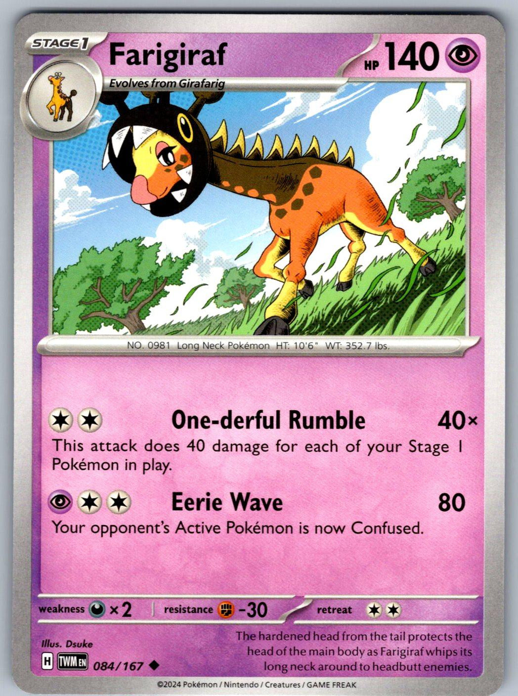 Farigiraf 084/167 Twilight Masquerade Pokemon