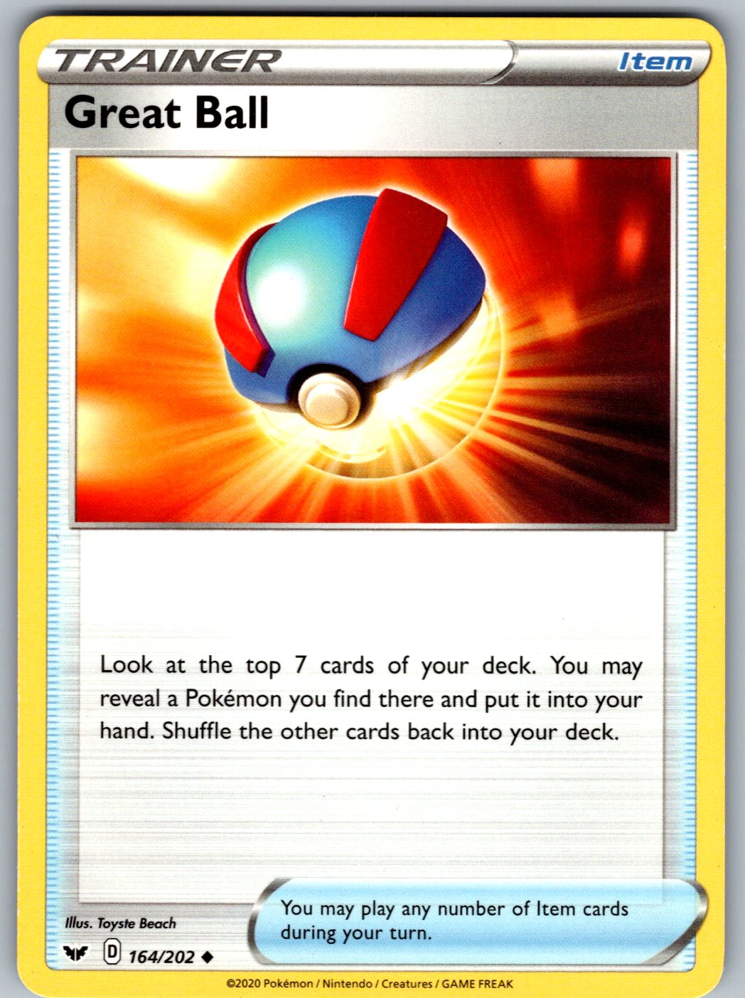 Great Ball 164/202 Sword & Shield Pokemon