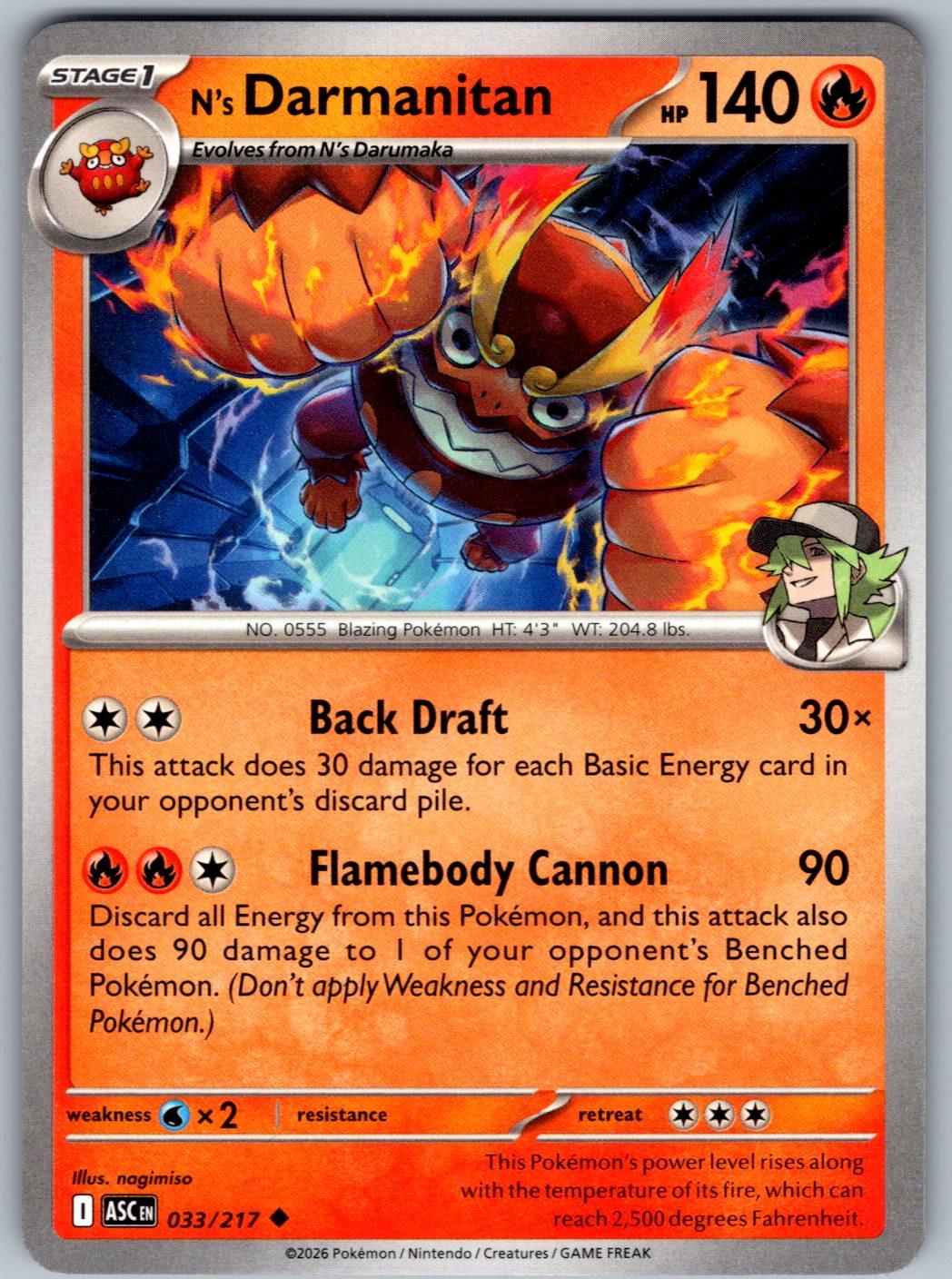 N's Darmanitan 033/217 Ascended Heroes Pokemon