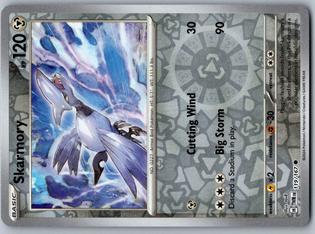 Skarmory 119/167 Twilight Masquerade Pokemon Reverse Holo