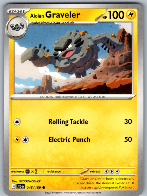Alolan Graveler 045/159 Journey Together Pokemon