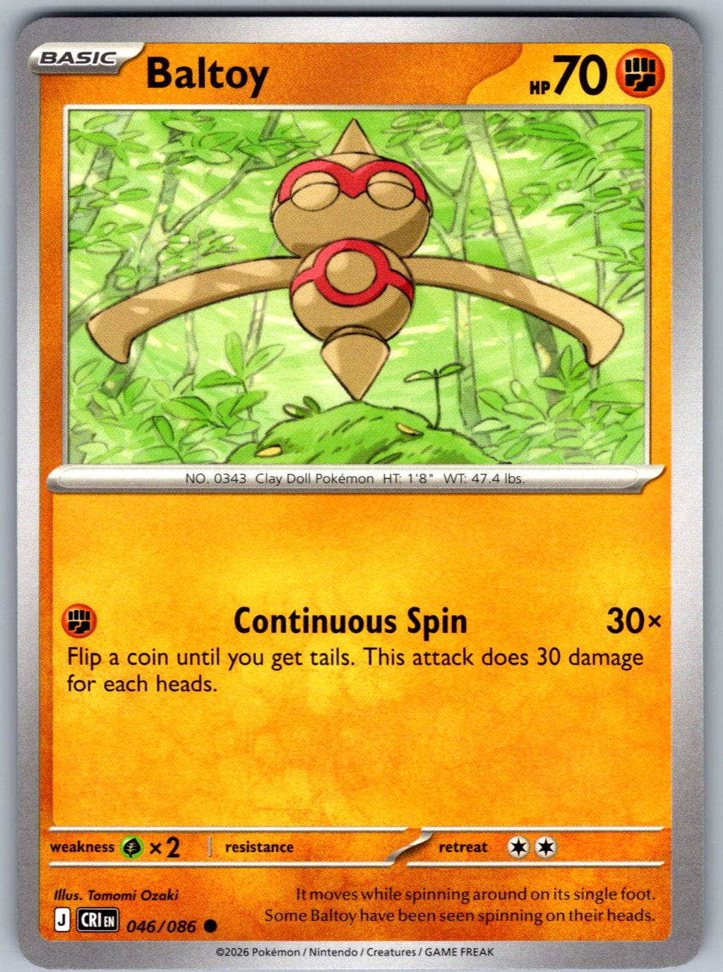 Baltoy 046/086 Chaos Rising Pokemon