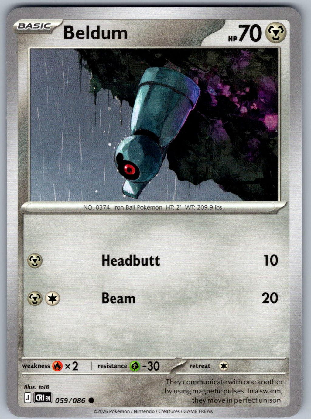 Beldum 059/086 Chaos Rising Pokemon