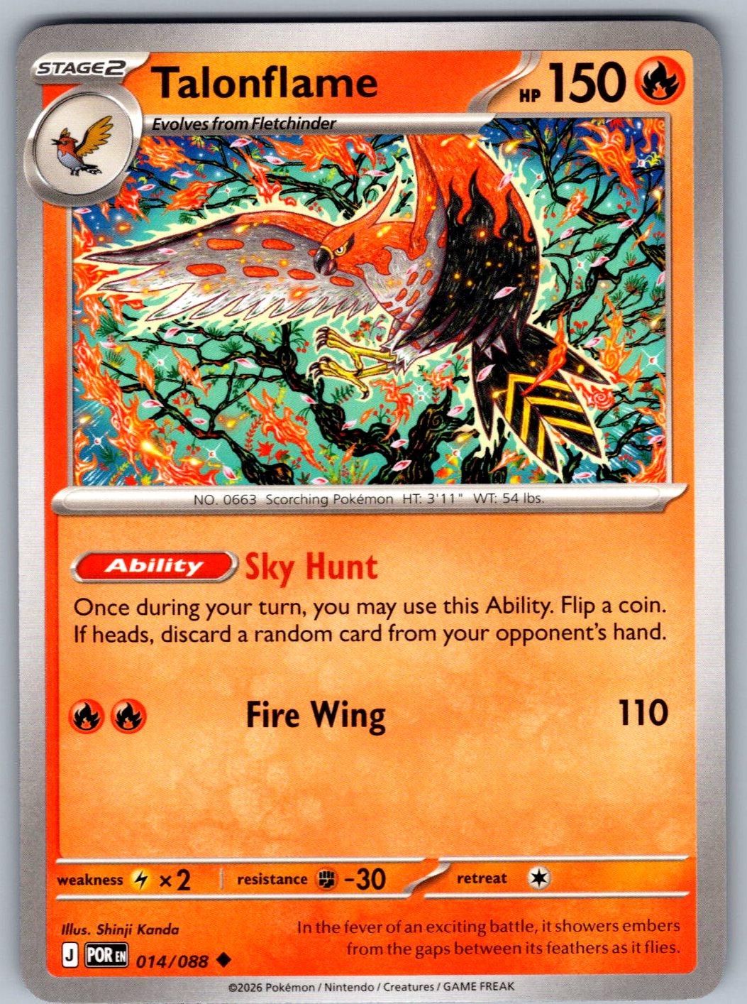 Talonflame 014/088 Perfect Order Pokemon