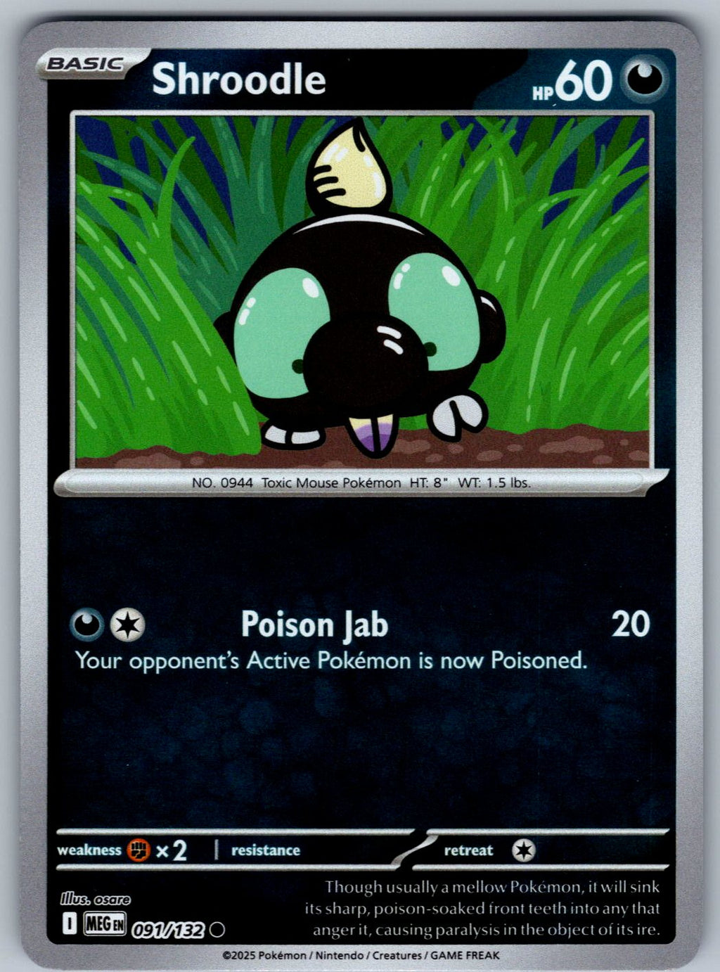 Shroodle 091/132 Mega Evolution Pokemon