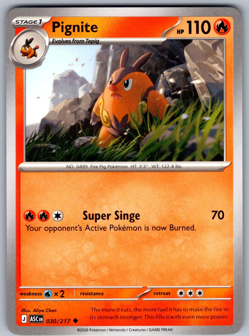 Pignite 030/217 Ascended Heroes Pokemon