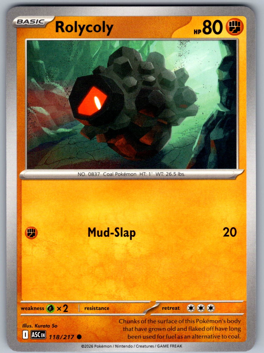 Rolycoly 118/217 Ascended Heroes Pokemon