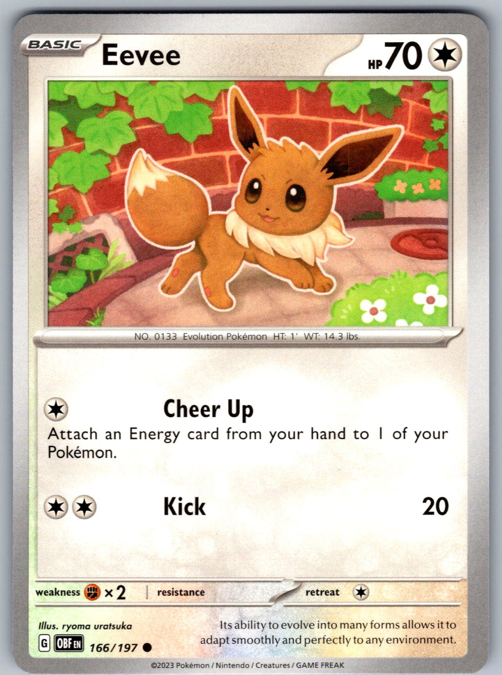 Eevee 166/197 Obsidian Flames Pokemon