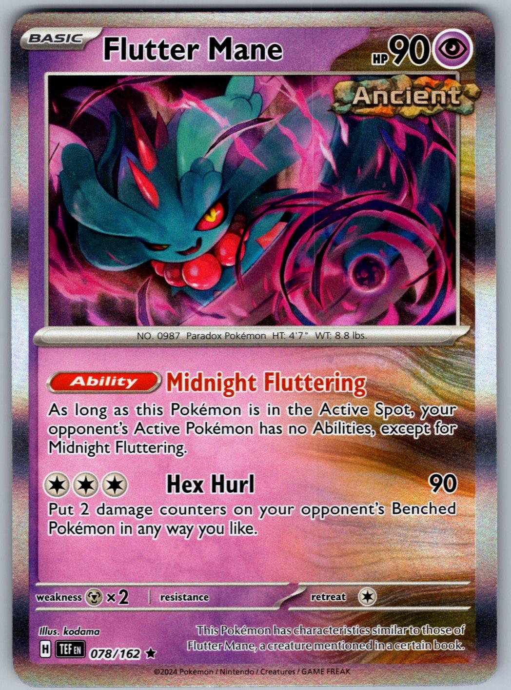 Flutter Mane 078/162 Temporal Forces Pokemon Holo