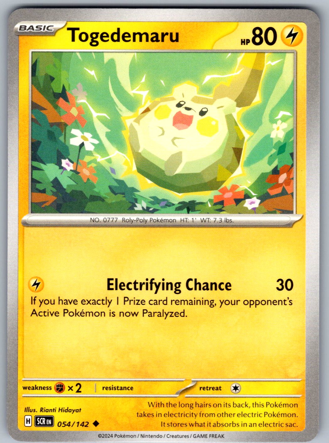 Togedemaru 54/142 Stellar Crown Pokemon