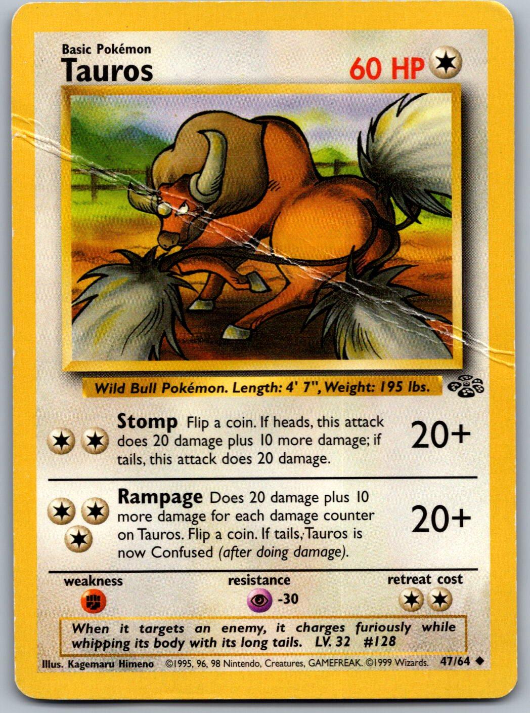 Tauros 47/64 Jungle Pokemon Unlimited
