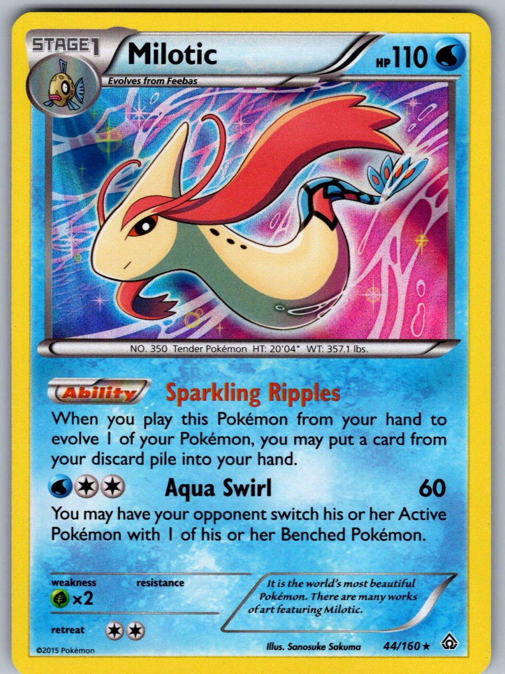 Milotic 44/160 Primal Clash Pokemon Holo