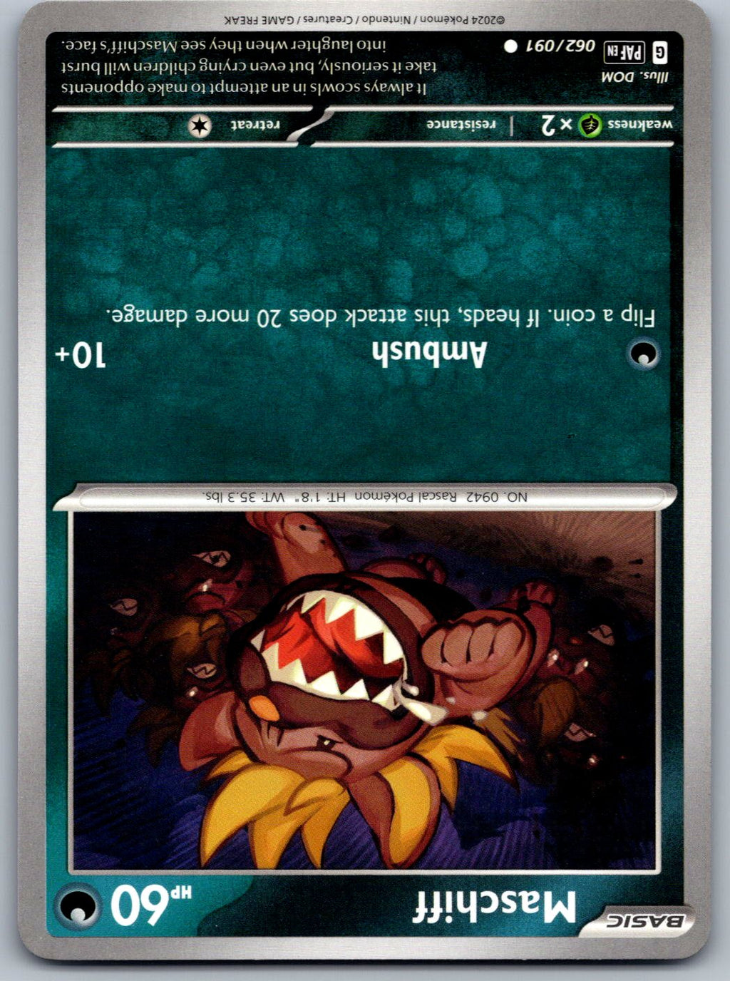 Maschiff 062/091 Paldean Fates Pokemon