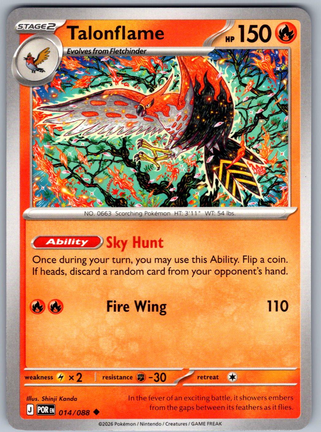 Talonflame 014/088 Perfect Order Pokemon