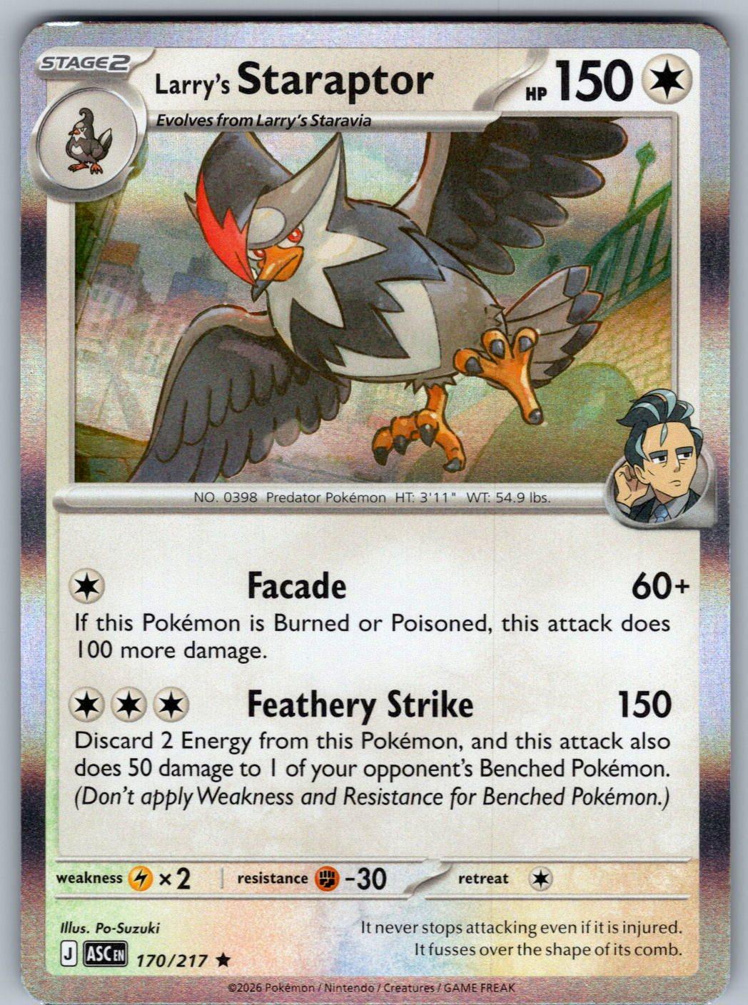 Larry's Staraptor 170/217 Ascended Heroes Pokemon Holo