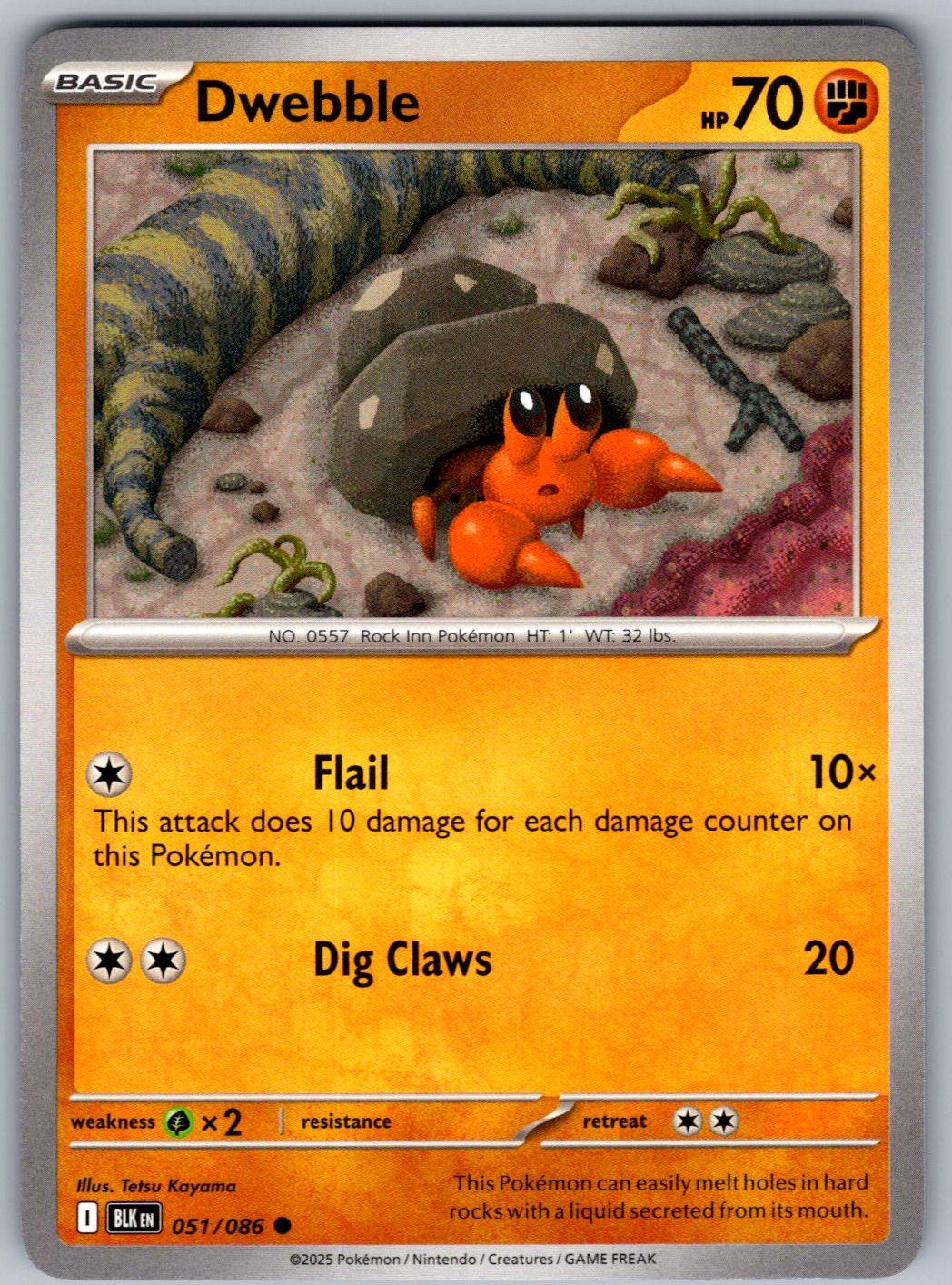 Dwebble 051/086 Black Bolt Pokemon
