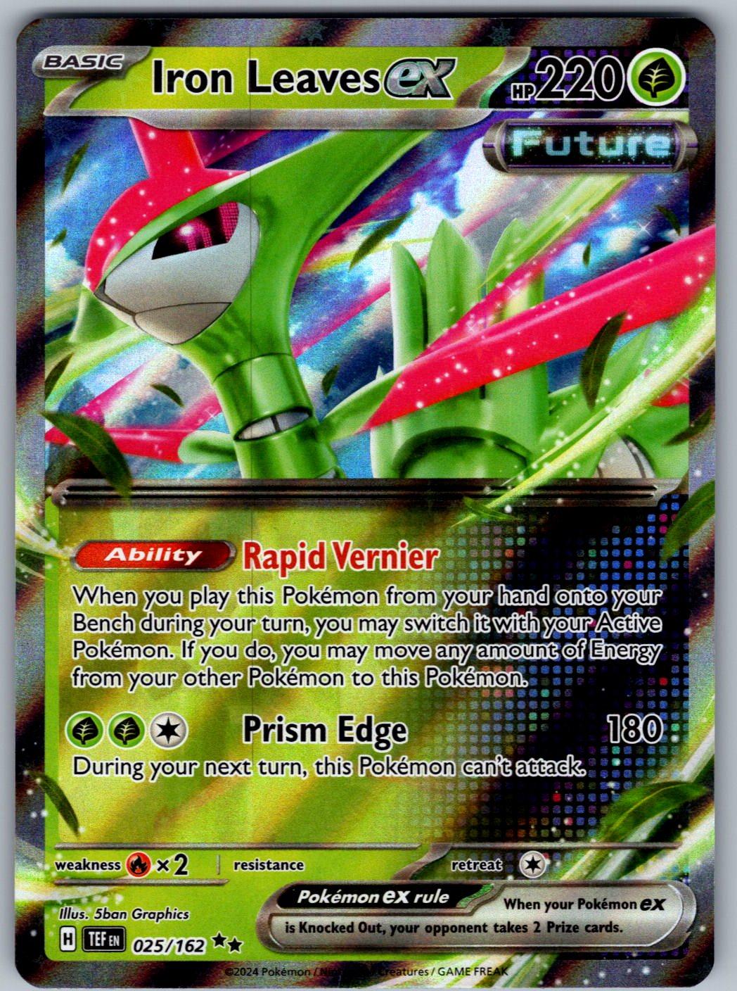 Iron Leaves ex 025/162 Temporal Forces Pokemon Holo