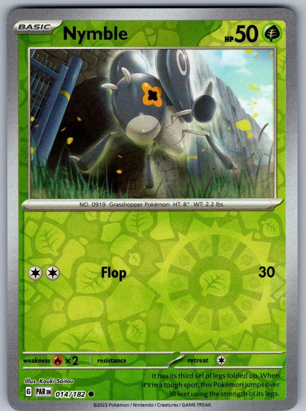 Nymble 014/182 Paradox Rift Pokemon Reverse Holo