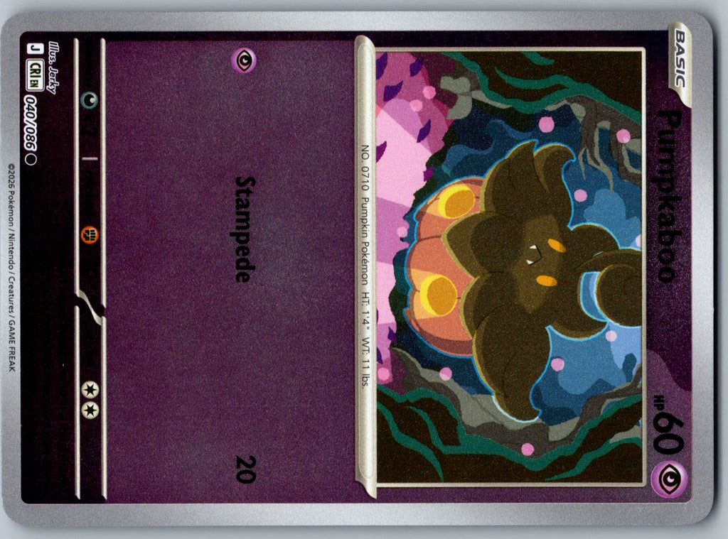 Pumpkaboo 040/086 Chaos Rising Pokemon Reverse Holo