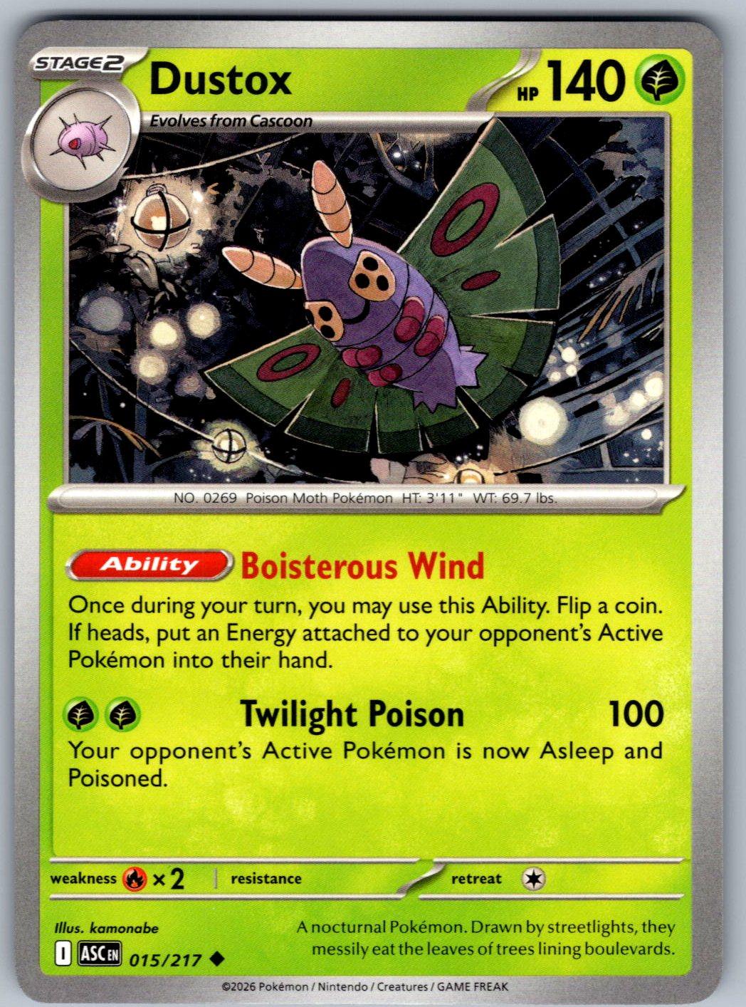 Dustox 015/217 Ascended Heroes Pokemon