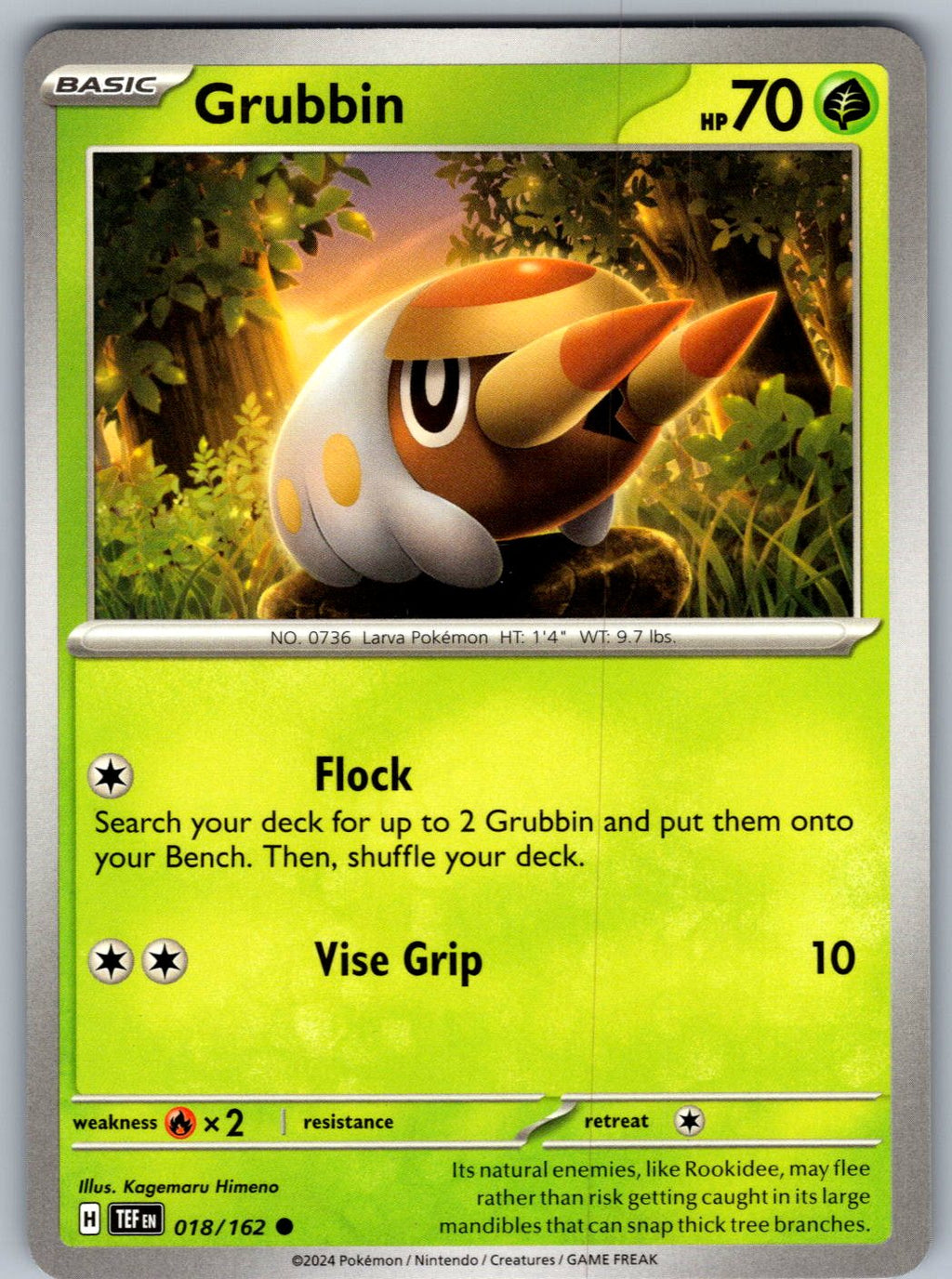 Grubbin 018/162 Temporal Forces Pokemon