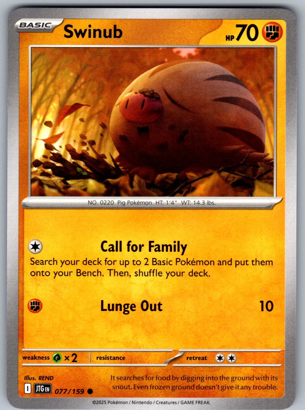 Swinub 077/159 Journey Together Pokemon