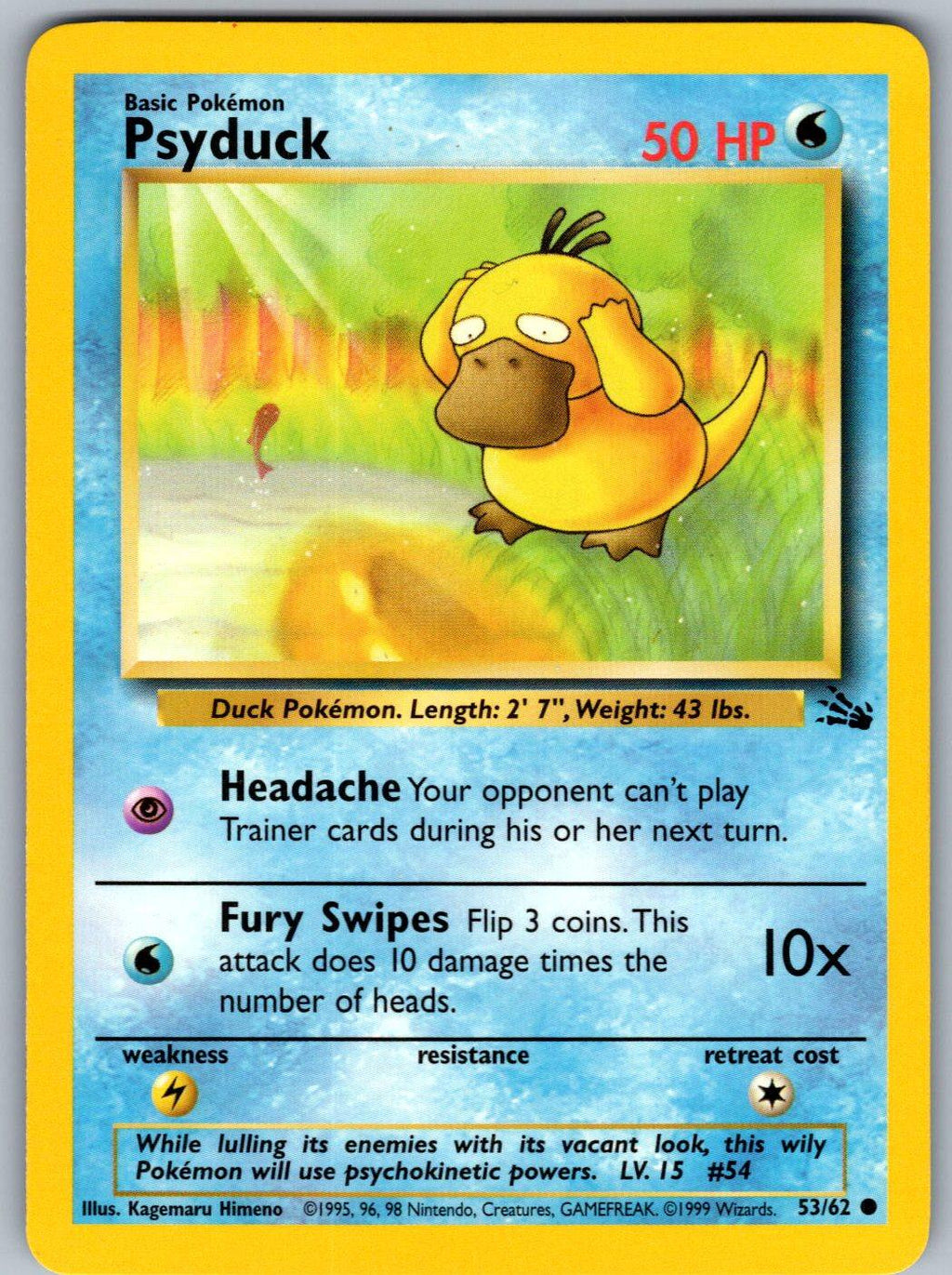 Psyduck 53/62 Fossil Pokemon Unlimited