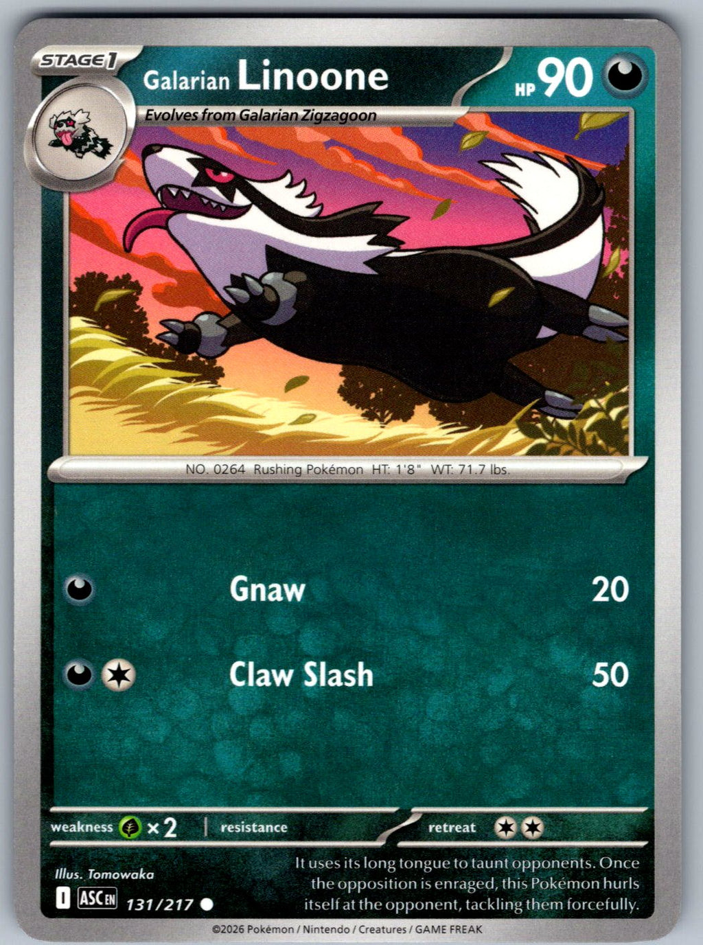 Galarian Linoone 131/217 Ascended Heroes Pokemon