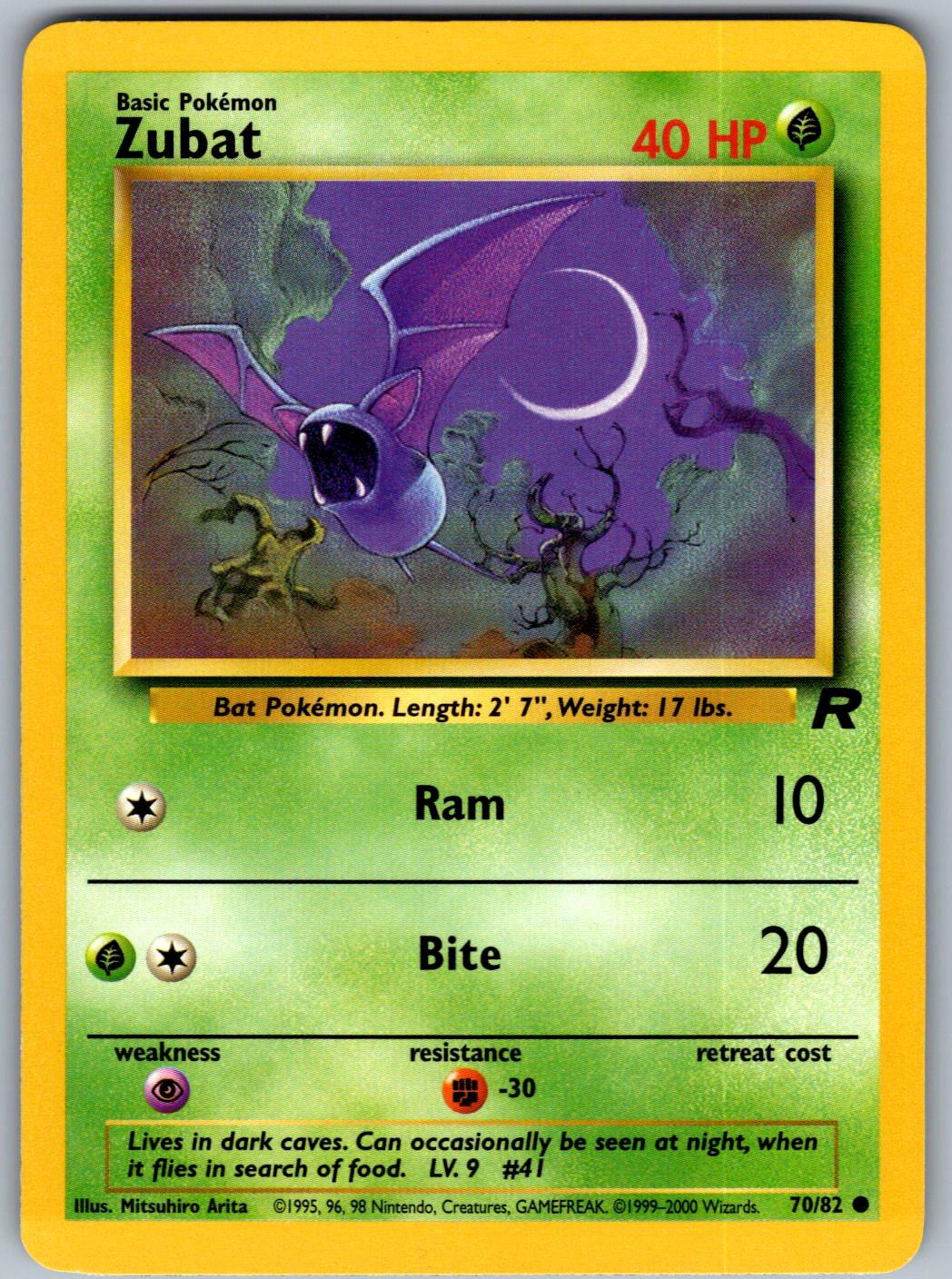 Zubat 70/82 Team Rocket Pokemon Unlimited