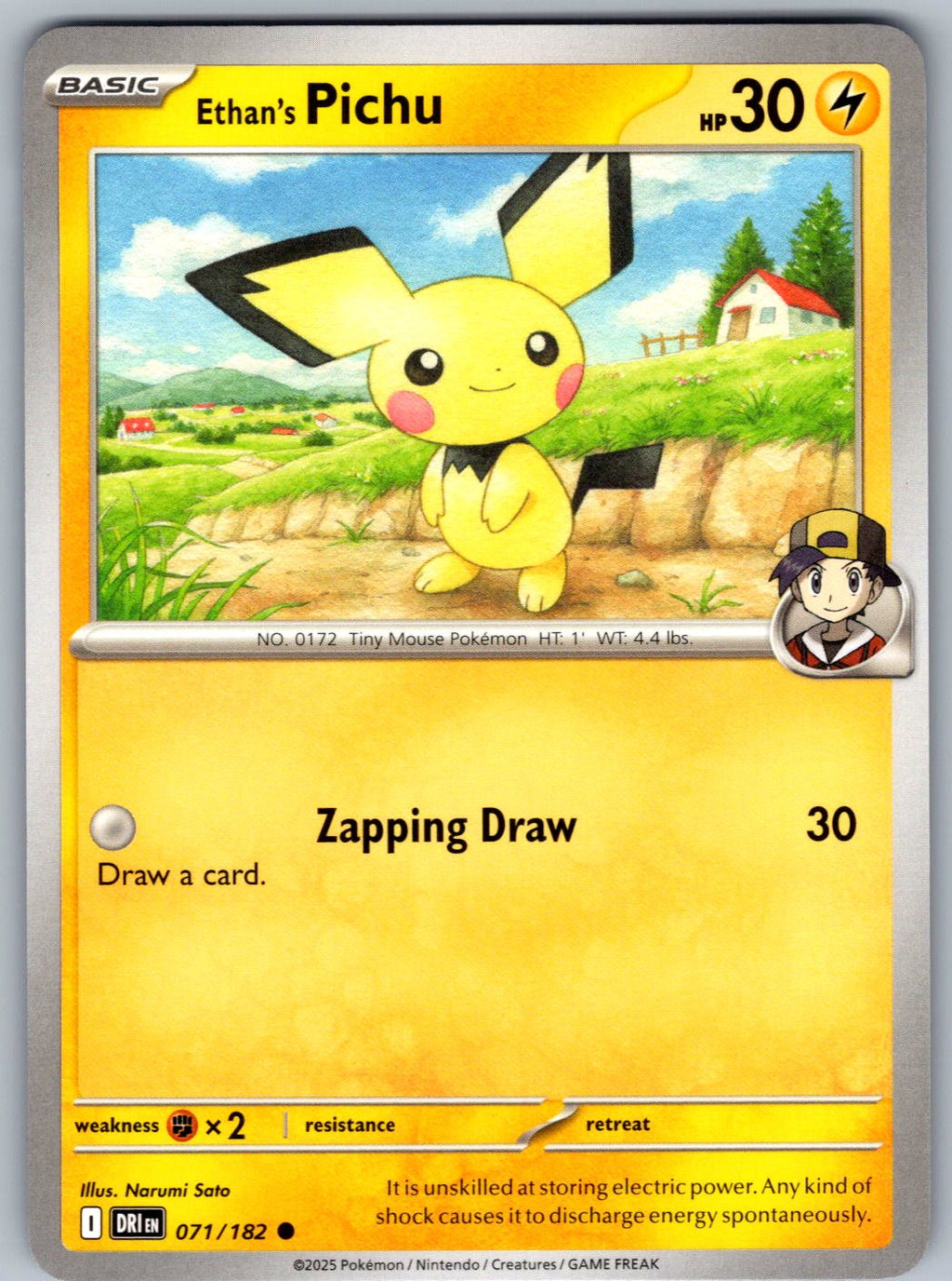 Ethan's Pichu 071/182 Destined Rivals Pokemon