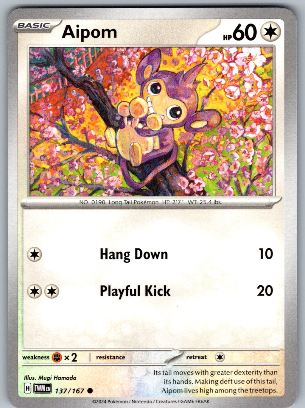 Aipom 137/167 Twilight Masquerade Pokemon