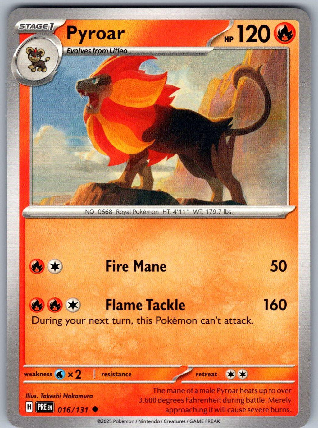 Pyroar 016/131 Prismatic Evolutions Pokemon
