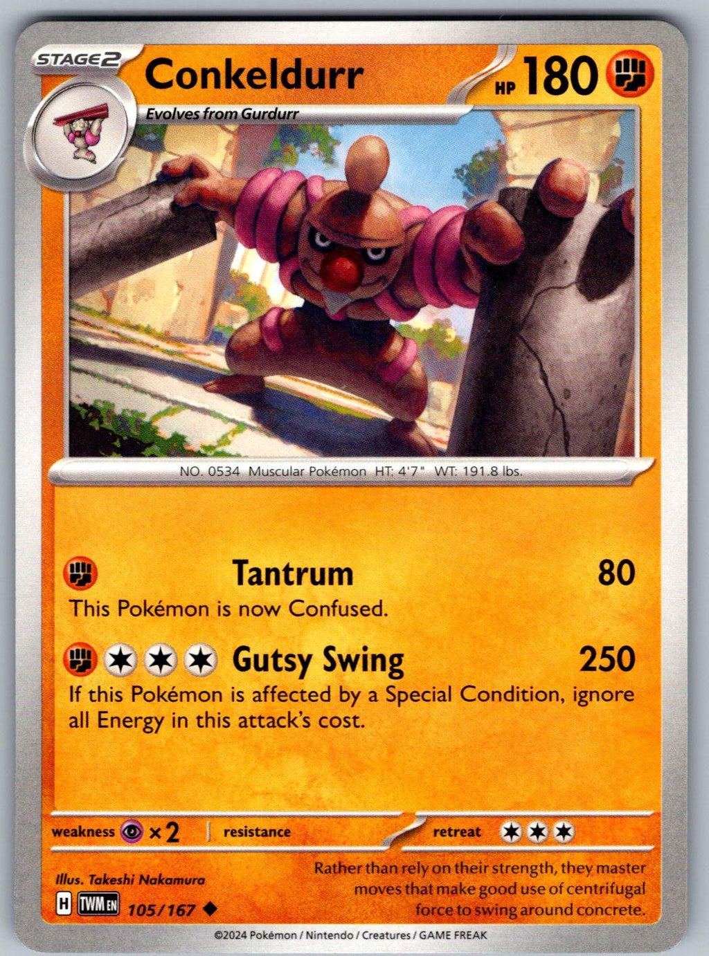 Conkeldurr 105/167 Twilight Masquerade Pokemon