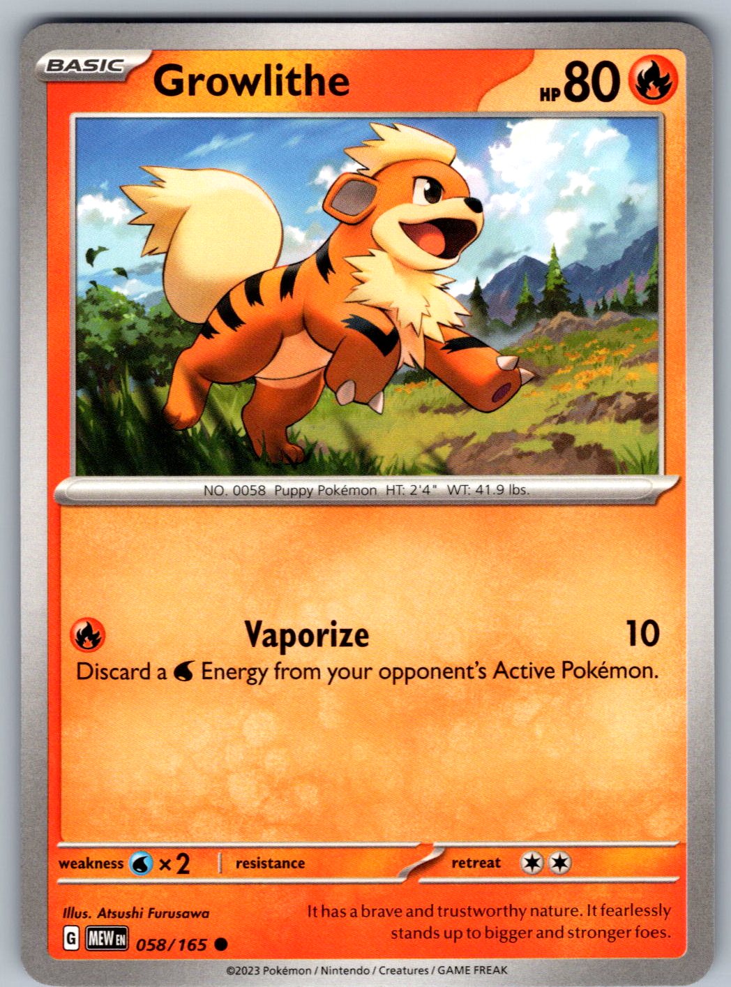 Growlithe 058/165 151 Pokemon