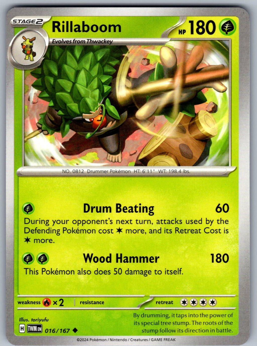 Rillaboom 016/167 Twilight Masquerade Pokemon