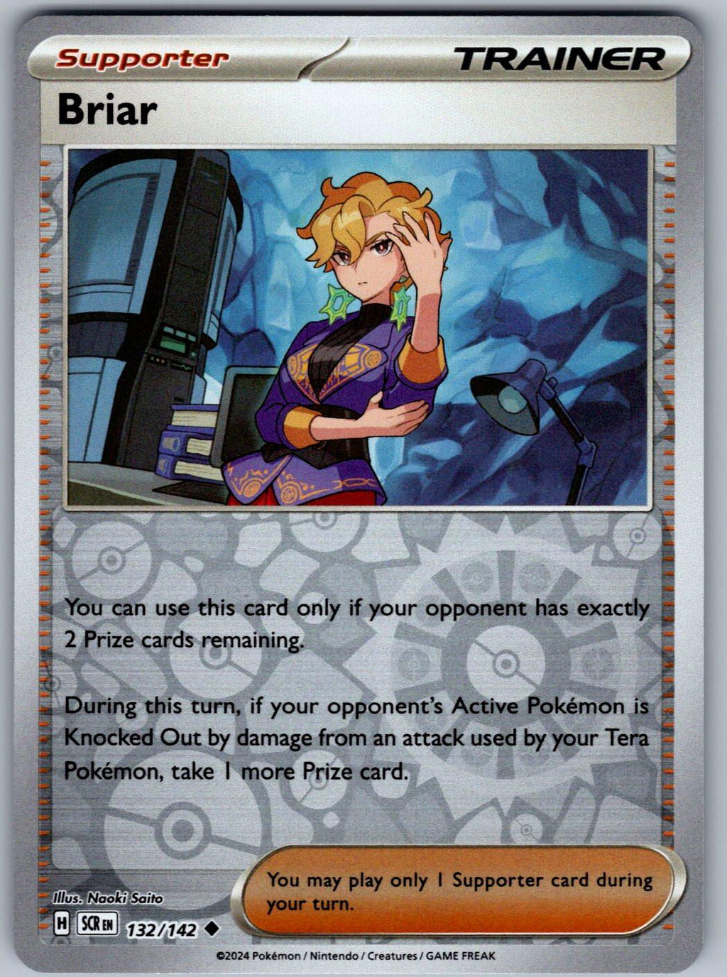 Briar 132/142 Stellar Crown Pokemon Reverse Holo