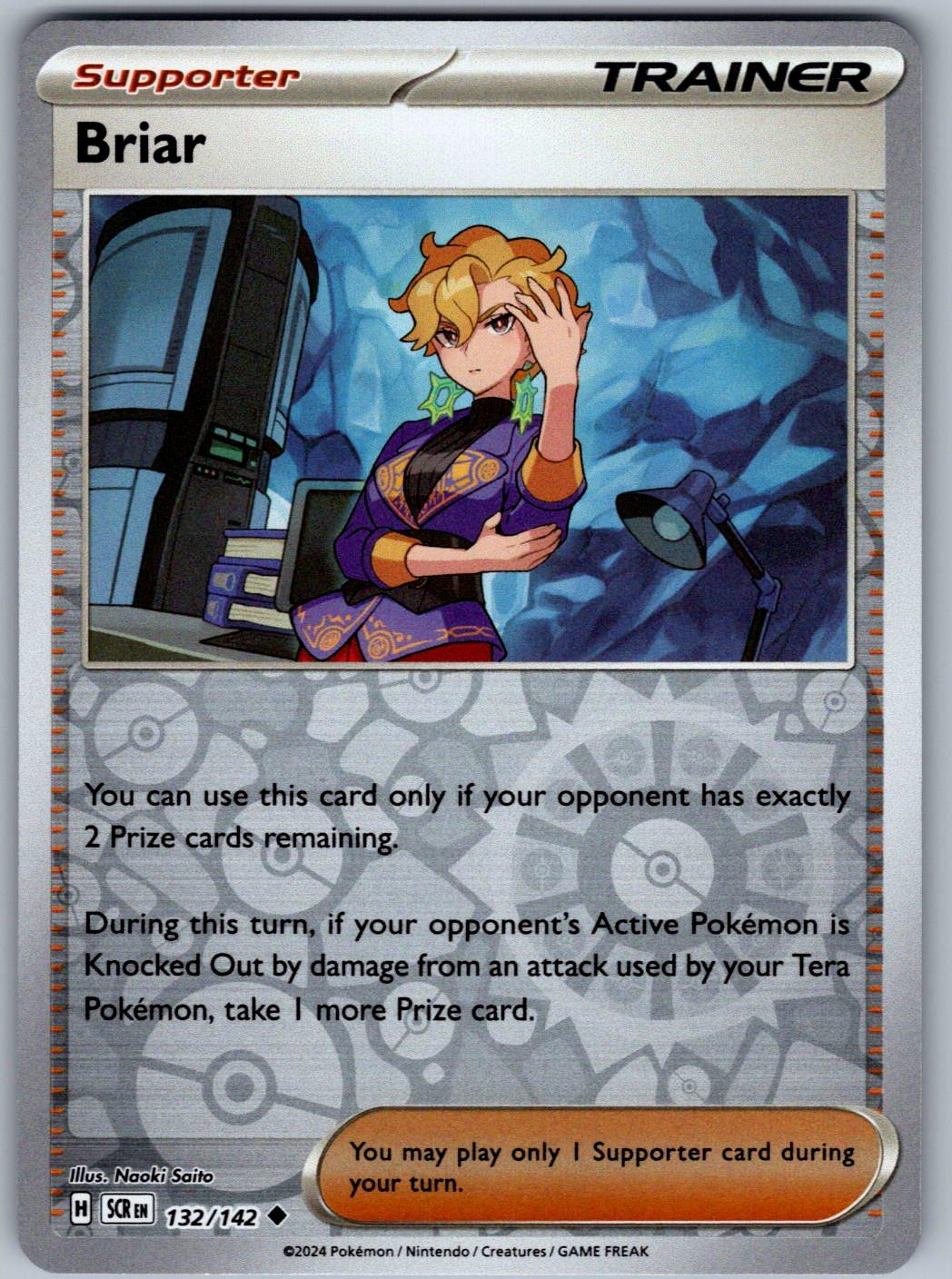 Briar 132/142 Stellar Crown Pokemon Reverse Holo