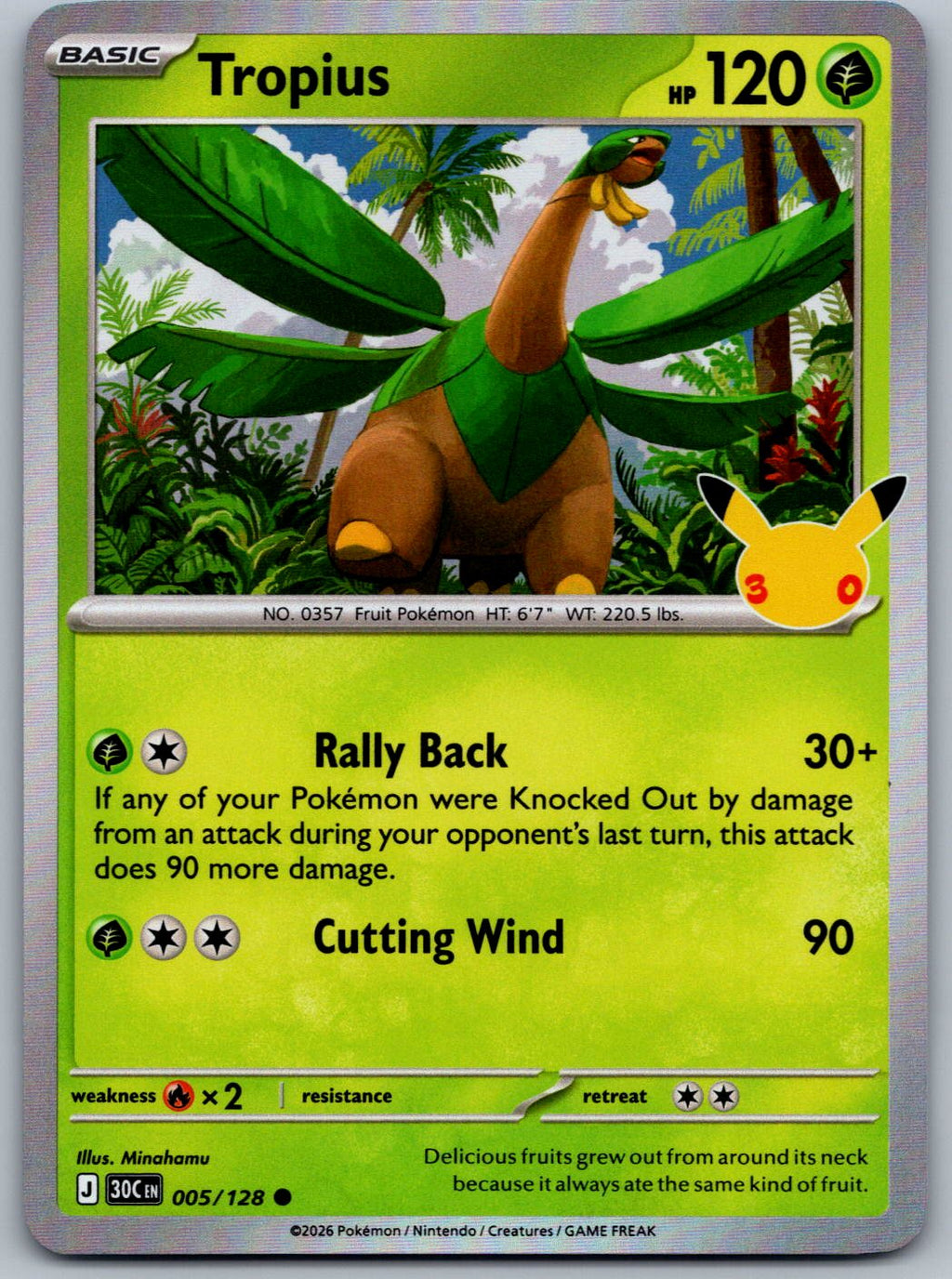 Tropius 005/128 ME: 30th Celebration Pokemon Holo