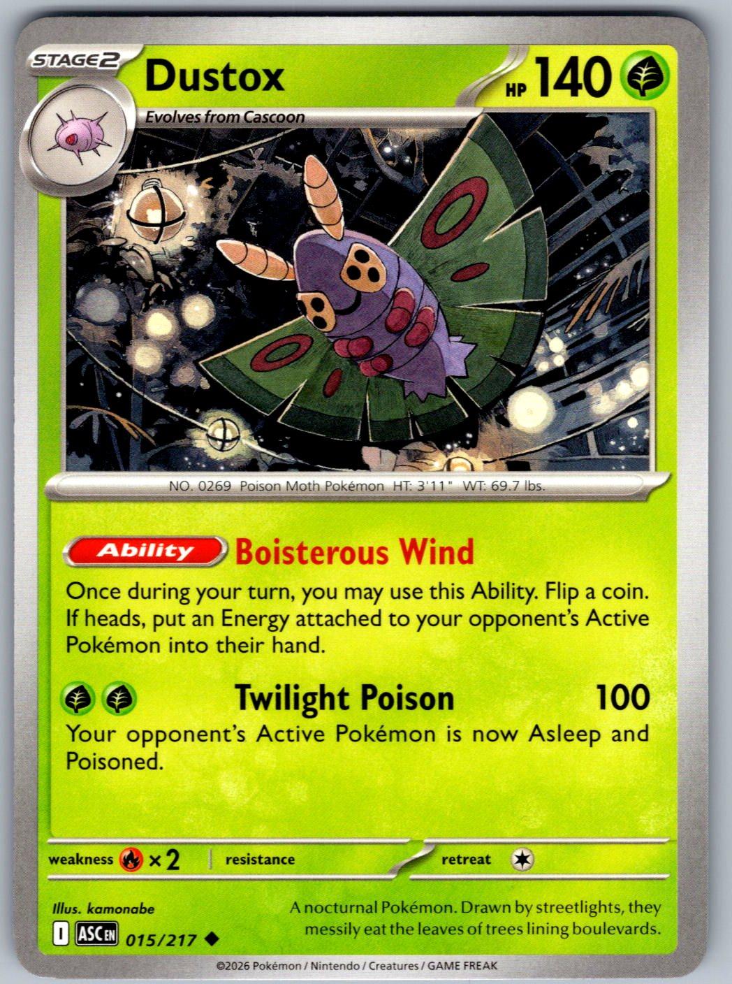 Dustox 015/217 Ascended Heroes Pokemon
