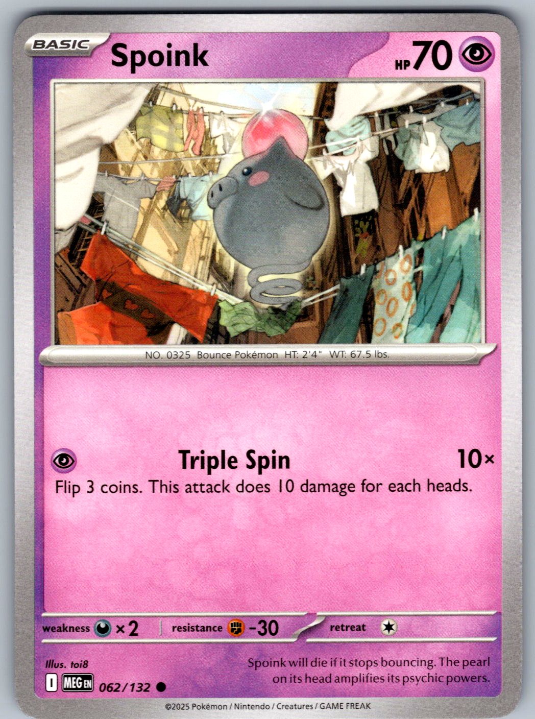 Spoink 062/132 Mega Evolution Pokemon